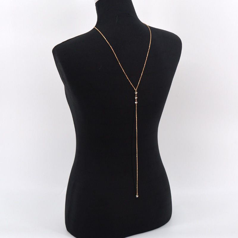 Carla Crystal Back Body Chain Necklace